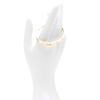 CARTIER 18K Yellow Gold 4 Diamond LOVE Bracelet 16
