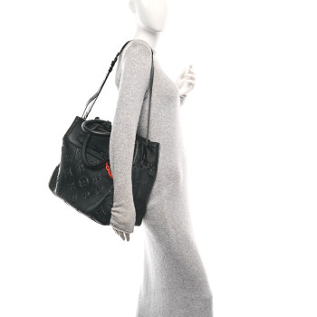 LOUIS VUITTON Monogram Seal Steamer Tote Black