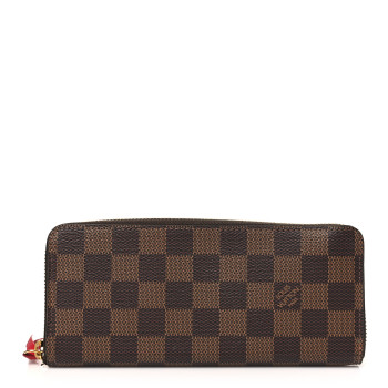 LOUIS VUITTON Damier Ebene Clemence Wallet Cherry