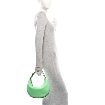 FENDI Vitello Grace Matte Small Fendigraphy Hobo Bag Edamame