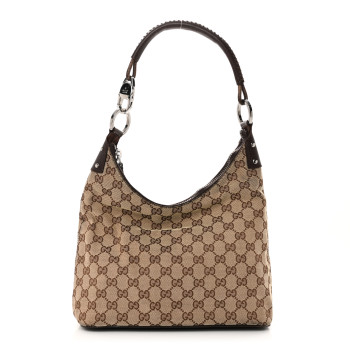GUCCI Monogram Shoulder Bag Dark Brown