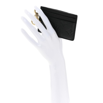 LOUIS VUITTON Empreinte Monogram LV Charms Card Holder Black