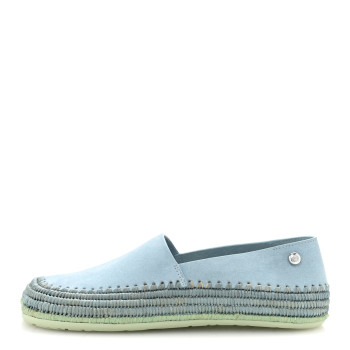 LOEWE Suede Raffia Rio Slippers 37 Light Blue