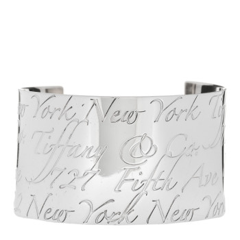 TIFFANY Sterling Silver Wide Notes Cuff Bracelet
