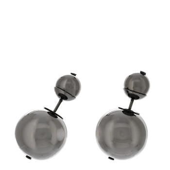 CHRISTIAN DIOR Metal Mise En Dior Tribal Earrings Black Ruthenium
