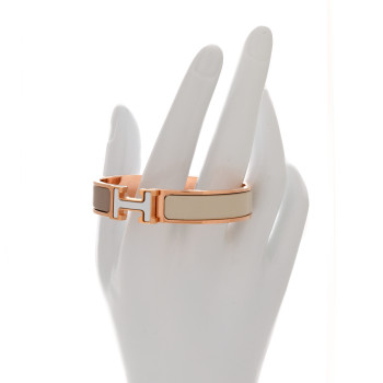 HERMES Enamel Printed Narrow Color Block Clic Clac H Bracelet PM Systeme