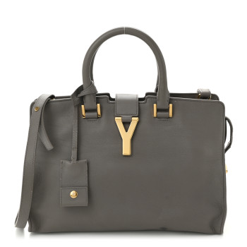 SAINT LAURENT Calfskin Small Classic Y Cabas Grey
