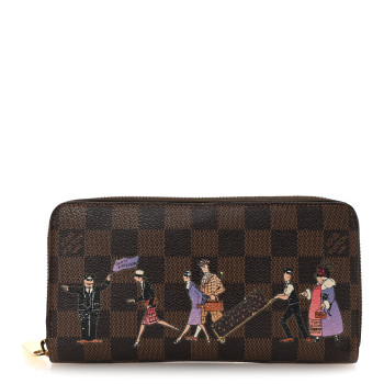 LOUIS VUITTON Damier Ebene Illustre Zippy Wallet Violet
