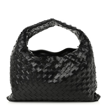 BOTTEGA VENETA Calfskin Intrecciato Small Hop Black