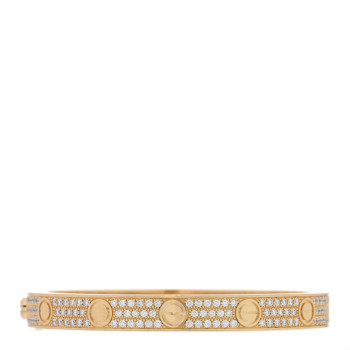 CARTIER 18K Yellow Gold Diamond LOVE Paved Bracelet 16