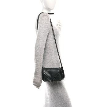 BOTTEGA VENETA Lambskin Small Beak Triangle Flap Shoulder Bag Black