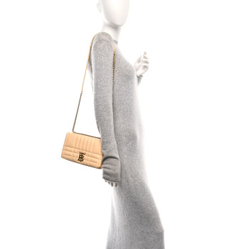 BURBERRY Lambskin Quilted Small Lola Bag Golden Sand