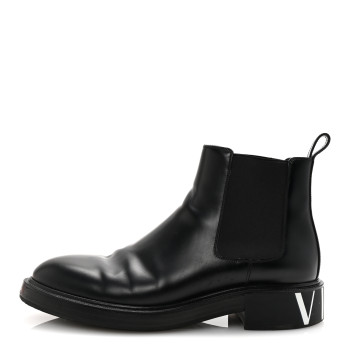 VALENTINO GARAVANI Calfskin VLTN Mens Chelsea Ankle Boots 43 Black