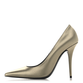 SAINT LAURENT Crepe Satin Instinct 110 Pumps  37.5 Beige