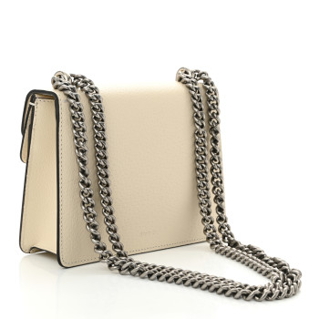 GUCCI Textured Calfskin Crystal Mini Dionysus Shoulder Bag Mystic White