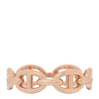 HERMES 18K Rose Gold PM Chaine d'Ancre Enchainee Ring 56 7.5