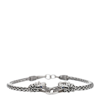 JOHN HARDY Sterling Silver Blue Sapphire Double Dragon Head Legends Naga Bracelet