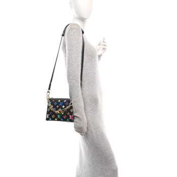 LOUIS VUITTON LV X TM Lambskin Embossed Monogram Coussin BB Black Multicolor