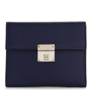 HERMES Chevre Mysore Mini Clic Card Holder Bleu Encre