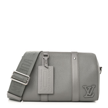 LOUIS VUITTON Grained Calfskin Aerogram City Keepall Gris