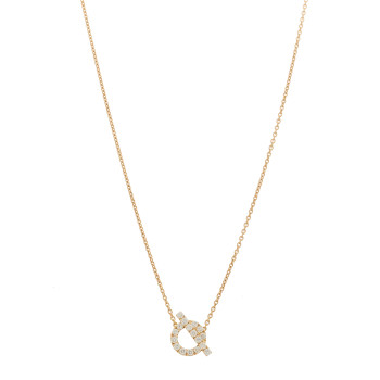 HERMES 18K Rose Gold Diamond Finesse Pendant Necklace
