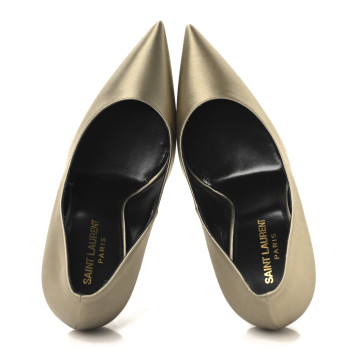 SAINT LAURENT Crepe Satin Instinct 110 Pumps  37.5 Beige