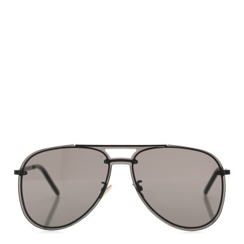 SAINT LAURENT Metal Aviator Classic 11 Slim Sunglasses Black