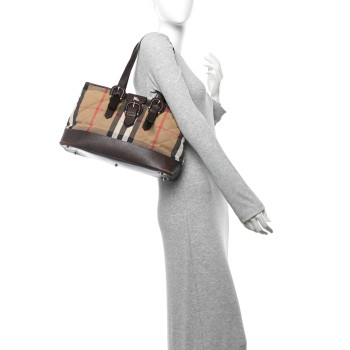 BURBERRY House Check Quilted Tote Brown