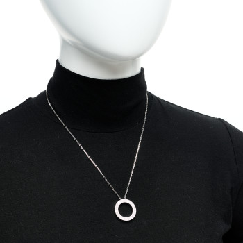 CARTIER 18K White Gold Diamond LOVE Paved Necklace