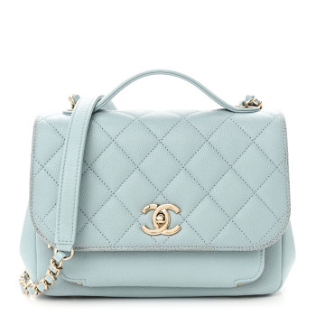 CHANEL Caviar Quilted Medium Business Affinity Flap Light Blue