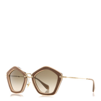 MIU MIU Acetate Suede Geometric Sunglasses SMU06O Dark Rose