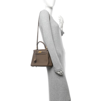 HERMES Togo Kelly Retourne 25 Etoupe