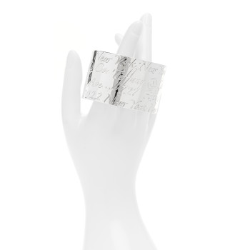 TIFFANY Sterling Silver Wide Notes Cuff Bracelet