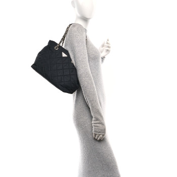 PRADA Nylon Tessuto Impuntu Quilted Tote Black