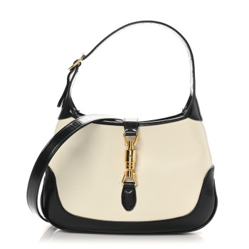 GUCCI Boarded Dyana Lux Calfskin Bi-Color Small Jackie 1961 Hobo Mystic White Black