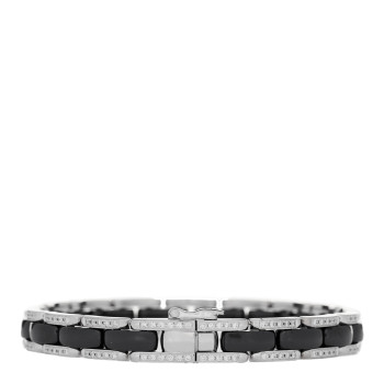 CHANEL 18K White Gold Diamond Ceramic Ultra Bracelet Black