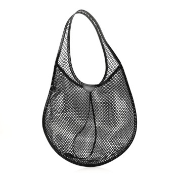 ALAIA Fishnet Patent Calfskin Medium One Piece Bag Black