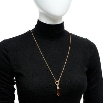 DAVID YURMAN 18K Yellow Gold Diamond Imperial Topaz Wrapped Amulet Pendant Cable Amulet Vehicle Box Chain Necklace