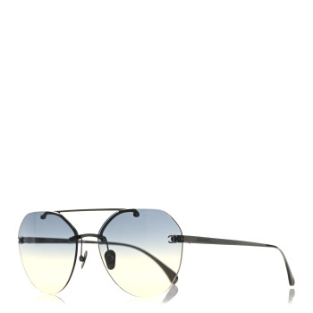 CHANEL Titanium CC Pilot Aviator Sunglasses 4272-T Silver