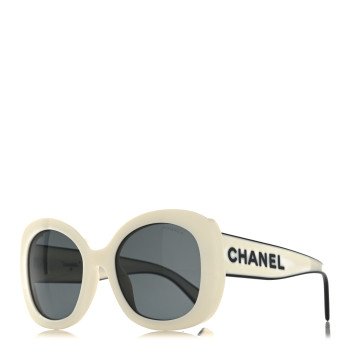CHANEL Acetate Sunglasses 71414A White