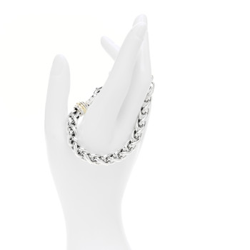 DAVID YURMAN Sterling Silver 14K Yellow Gold 8mm Wheat Chain Bracelet