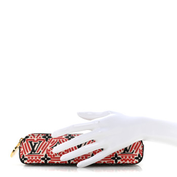LOUIS VUITTON Monogram Giant Crafty Elizabeth Pencil Pouch Creme Rouge Black