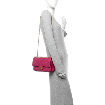 CHANEL Aged Calfskin Quilted 2.55 Reissue 225 Flap Fuchsia
