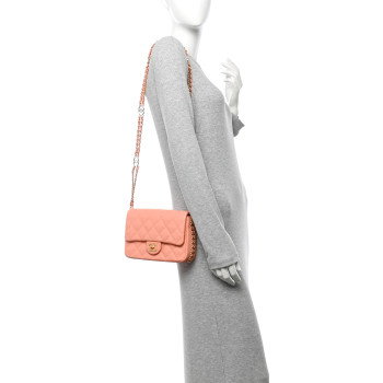 CHANEL Caviar Quilted Mini CC You Flap Light Orange