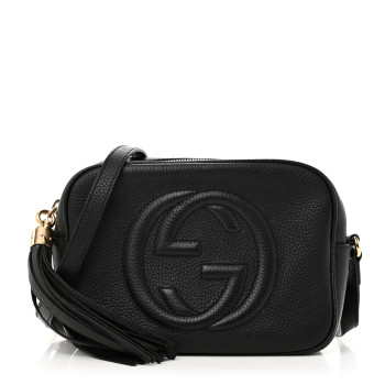 GUCCI Pebbled Calfskin Small Soho Disco Bag Black
