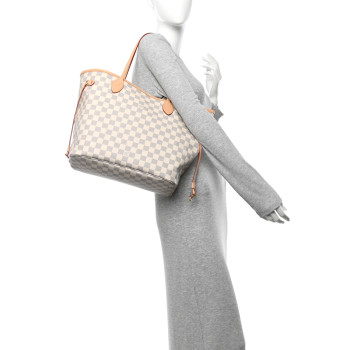 LOUIS VUITTON Damier Azur Neo Neverfull MM Rose Ballerine
