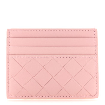 BOTTEGA VENETA Nappa Intrecciato Card Holder Rose