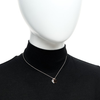 TIFFANY Sterling Silver Rubedo Mini Return To Tiffany Double Heart Tag Pendant Necklace