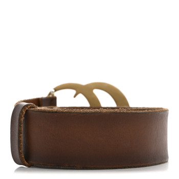GUCCI Faded Calfskin Double G 40mm Belt 80 32 Cuir