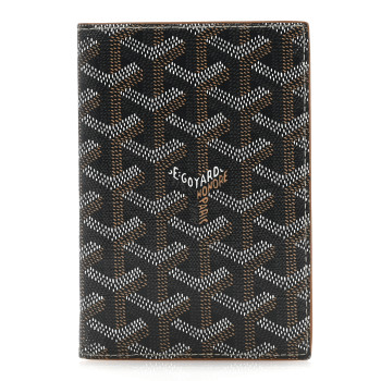 GOYARD Goyardine Grenelle Passport Wallet Black Gold